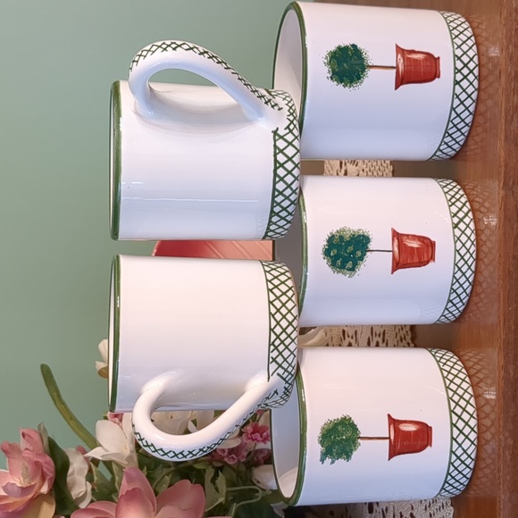 Alabaster Giardino Deruta Topiary Mugs